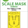 Art Scale 200-M48204 Focke-Wulf Fw-190A-4 wheels and canopy frame paint mask (outside only) 1/48