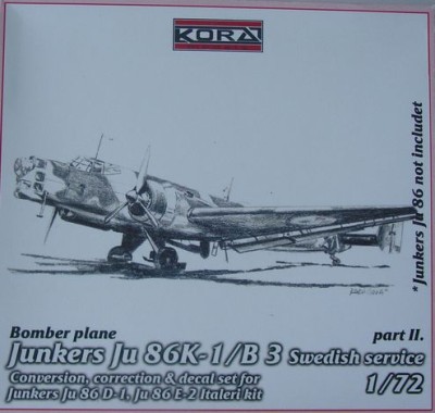 Kora Model C7228 Ju 86K-1/B3 Swedish - Conv.set (Part II.) 1/72