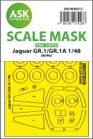 Art Scale 200-M48312 Sepecat Jaguar GR.1/GR.1A wheels and canopy frame paint mask (outside only) 1/48