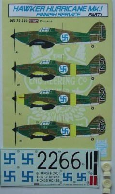 Kora Model DEC72223 Hawker Hurricane Mk.I Finnish Pt.I декали декали 1/72