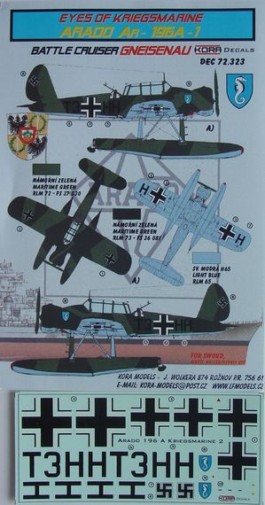 Kora Model DEC72323 Ar-196A-1 (GNEISENALI) декали декали 1/72
