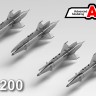 Advanced Modeling AMC72200 УР РС-2УС с пусковой АПУ-4 и АПУ-7 Авиационная управляемая ракета класса «Воздух-воздух» 4 шт. 1/72