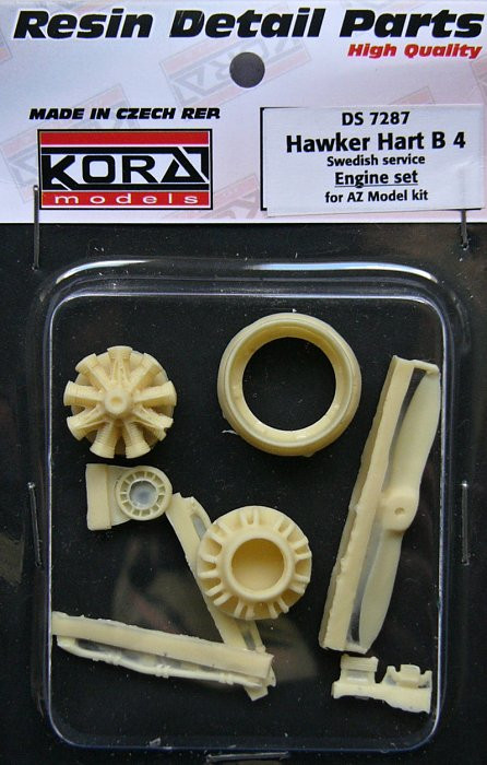 Kora Model DS7287 Hawker Hart B4 Swedish - Engine Set (AZ) 1/72