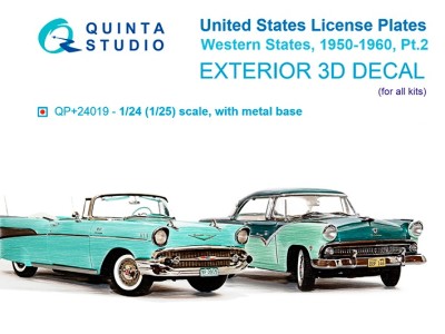 Quinta studio QP+24019 Автомобильные номера США, западные штаты, 1950-1960 , часть2 1/24
