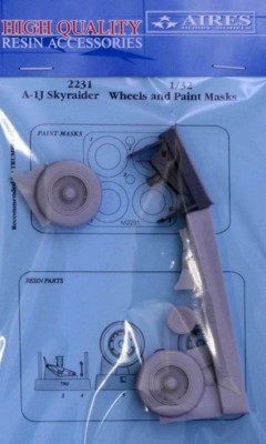 Aires 2231 A-1J Skyraider wheels &amp; paint masks (TRUMP) 1/32