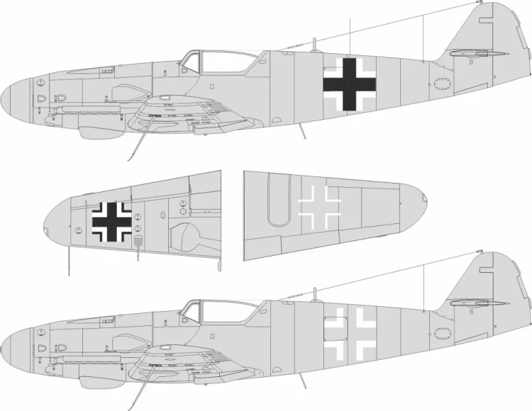 Eduard LX011 Mask Bf 109G-5/6 national insignia (AIRF) 1/24