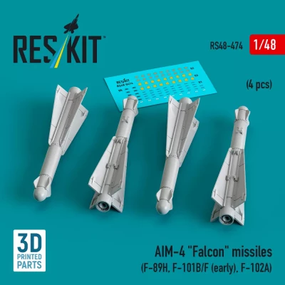 Reskit 48474 AIM-4 'Falcon' missiles (4 pcs.) 1/48