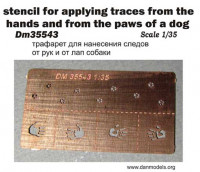 Dan models DM 35543 трафарет для нанесения следов от рук и лап собаки 1/35