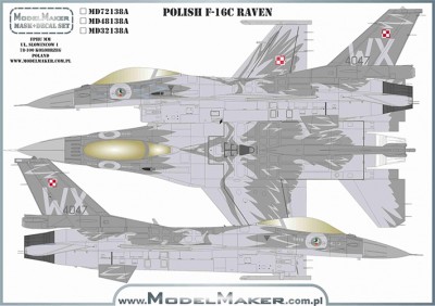 Model Maker Decals MD32138A Lockheed-Martin F-16C RAVEN WX-4047 100TH Anniversary of Polish Air Force 1/32