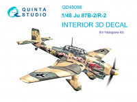 Quinta studio QD48098 Ju 87B-2/R-2 (Hasegawa) 3D Декаль интерьера кабины 1/48