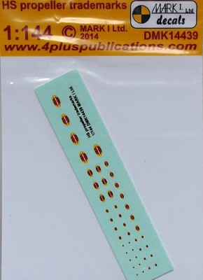 4+ Publications DMK-14439 1/144 Decals HS propeller trademarks (2 sets)