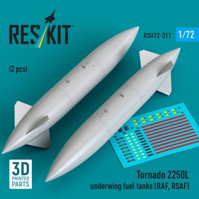 Reskit U72311 Tornado 2250L underwing fuel tanks (RAF,RSAF) 1/72