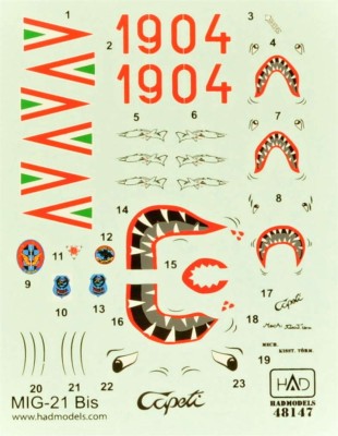HAD 48147 Decal MiG-21 Bis C??peti 1/48