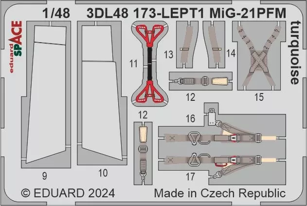 Eduard 3DL48173 MiG-21PFM turquoise SPACE (EDU) 1/48