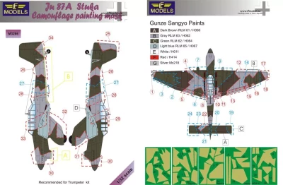 Lf Model M3286 Mask Ju 87A Stuka Camouflage painting (TRUMP) 1/32