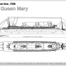 Combrig 70698WL RMS Queen Mary Ocean Liner, 1936 1/700
