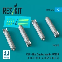 Reskit 72514 CBU-89A cluster bombs GATOR (4 pcs.) 1/72