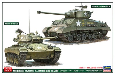 Hasegawa 30068 Набор основных боевых танков США, M4A3E8 SHERMAN &amp; M24 CHAFFEE (2 модели) (Limited Edition) 1/72
