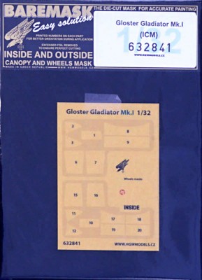 HGW 632841 Маска Gloster Gladiator Mk.I (ICM) 1/32