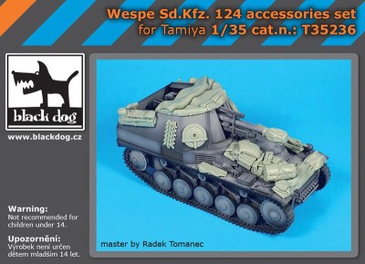 Black Dog BDT35236 Wespe Sd.Kfz. 124 accessories set (designed to be used with Tamiya kits) 1/35
