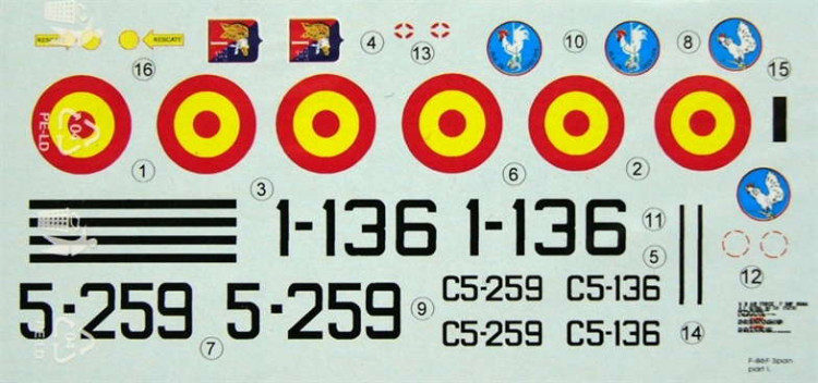 LF Model C4847 Decals F-86F Sabre over Spain Part I. (HAS) 1/48
