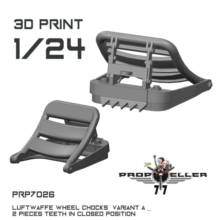 77 Propeller 77PRP-7026 Luftwaffe wheel chocks teeth closed (2 pcs.) 1/24