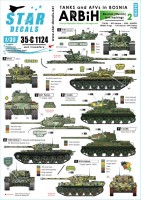 Star Decals 35-C1124 ARBiH (Muslim). Soviet T-34/85, M18 Hellcat, T-55/Hellcat, M-84, M-60PB, M53/59 Praga, PT-76B, M47 Patton.Tanks & AFVs in Bosnia # 2 1/35