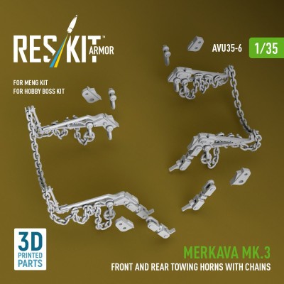 Reskit AVU35006 Merkava Mk.3 front&amp;rear towing horns (MNG/HB) 1/35
