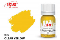 ICM C1015 Прозрачный желтый (Clear Yellow), краска акрил, 12 мл