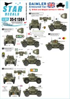 Star Decals 35-C1364 Daimler Armoured Car #1British and Belgian service in WW2.1st Royal Dragoons, RAC Gunnery School, 11th Hussarsand 1st Belgian Armoured Car Squadron 1/35