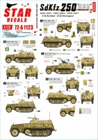 Star Decals 72-A1123 Sd.Kfz.250 'neu' # 2Sd.Kfz.250/1, Sd.Kfz.250/3 and Sd.Kfz.250/7 - Waffen-SS markings.11.SS-Nordland, 12.SS-Hitlerjugend 1/72