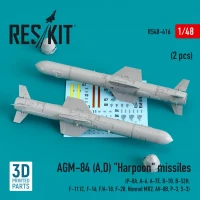Reskit RS48-416 AGM-84 (A,D) 'Harpoon' missiles (2 pcs.) 1/48