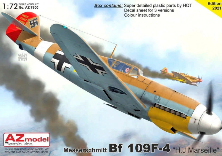 Az Model 78000 Bf 109E-4 'H.J.Marseille' (3x camo) 1/72