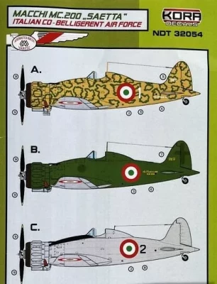 Kora Model NDT32054 Decals MC.200 Italian Co-Belligerent A.F. 1/32