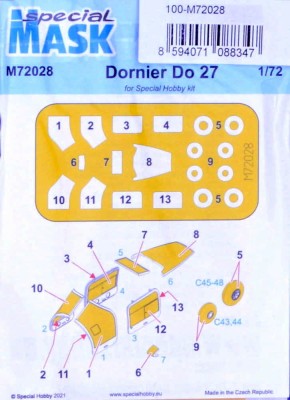 Special Hobby M72028 Mask for Dornier Do 27 (SP.HOBBY) 1/72