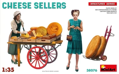 Miniart 38076 Cheese Sellers (2 fig. &amp; cart) 1/35