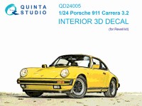 Quinta Studio QD24005 Porsche 911 Carrera 3.2 (Revell) 3D Декаль интерьера кабины 1/24