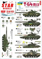 Star Decals 72-A1121 War in Ukraine # 4 Ukrainian T-64 mix in 2022 war T-64A, T-64B, T-64BV and T-64BM 'Bulat' 1/72