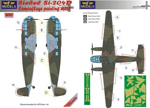 Lf Model M7279 Mask Siebel Si-204D Camouflage painting 1/72