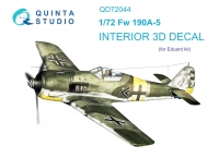 Quinta studio QD72044 Fw 190A-5 (Eduard) 3D Декаль интерьера кабины 1/72
