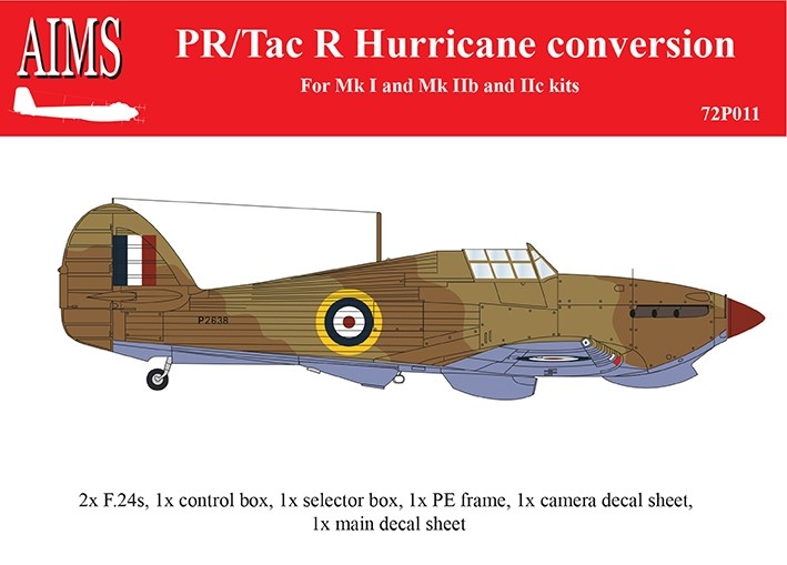 Aims AIMS72P011 PR Hawker Hurricane conversion for any kit (designed to be used with Airfix, Arma Hobby, Hasegawa, Hobby 2000, Heller and Revell kits)[Mk.I Mk.IIb Mk.IIc] 1/72