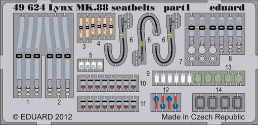 Eduard 49624 Lynx Mk.88 seatbelts