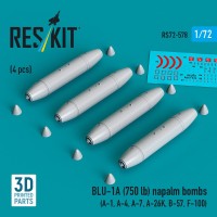 Reskit 72578 BLU-1A (750 lb) napalm bombs (4 pcs.) 1/72