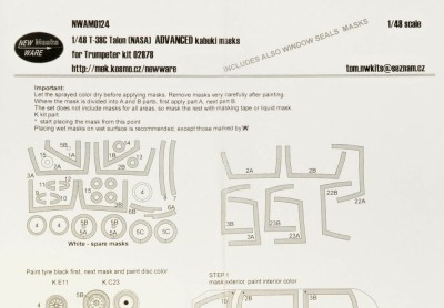 New Ware NWA-M0124 Mask T-38C Talon (NASA) ADVANCED (TRUM 02878) 1/48