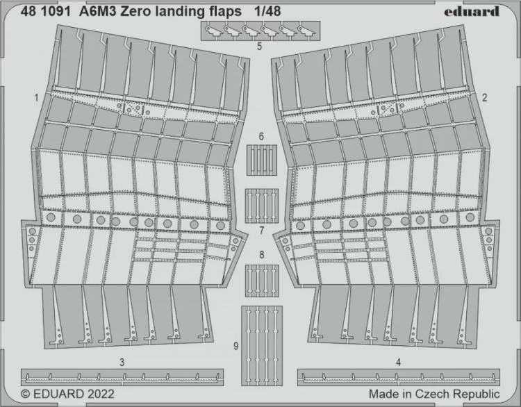 Eduard 481091 SET A6M3 Zero landing flaps (EDU) 1/48