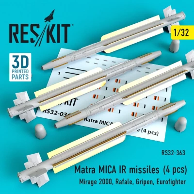 Reskit RS32-0363 Matra MICA IR missiles (4 pcs.) 1/32