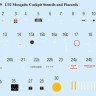 Barracuda Studios BC-32269 de Havilland Mosquito Cockpit Stencils 1/32