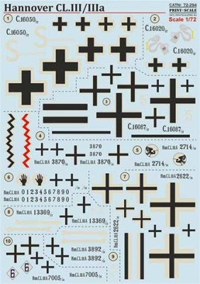 Print Scale 72-294 Hannover CL.III/IIIa (wet decals) 1/72