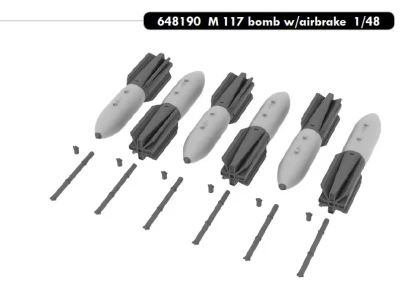 Eduard 648190 Набор дополнений для M 117 bomb w/airbrake (648190) 1/48