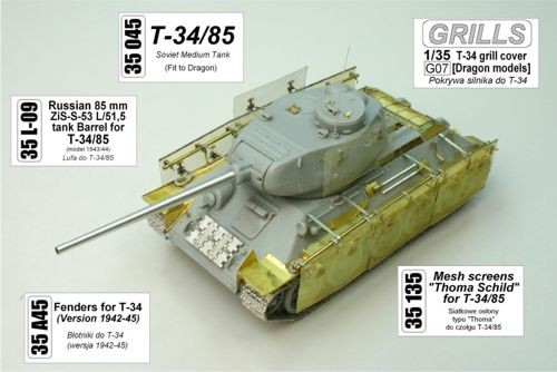 Aber 35A045 fenders for Soviet T-34 1942-45 version 1/35